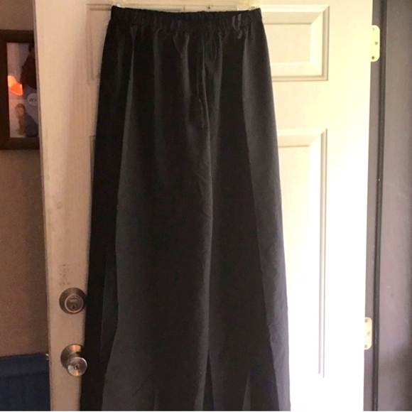 METROPOLITAN pull-on wide leg black summer pants - Picture 3 of 7